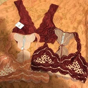 SOLD Free People bralettes 3 pieces